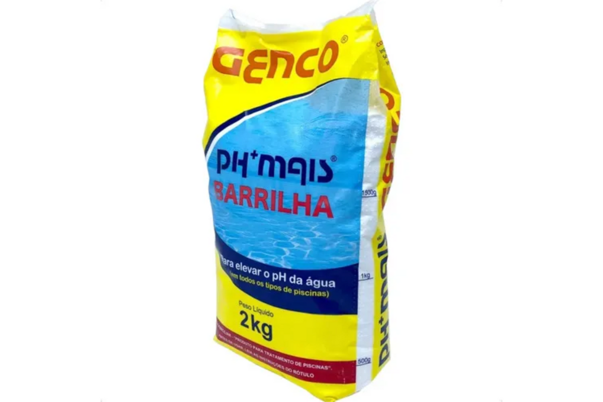 Barrilha Elevador de Ph Genco Para Piscina 2kg Limpeza
