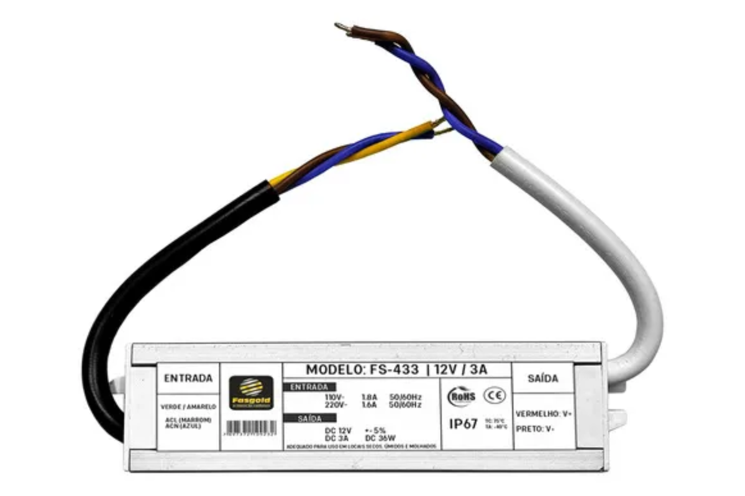 Fonte Fasgold Blindada Para Led 3a 36w Piscina
