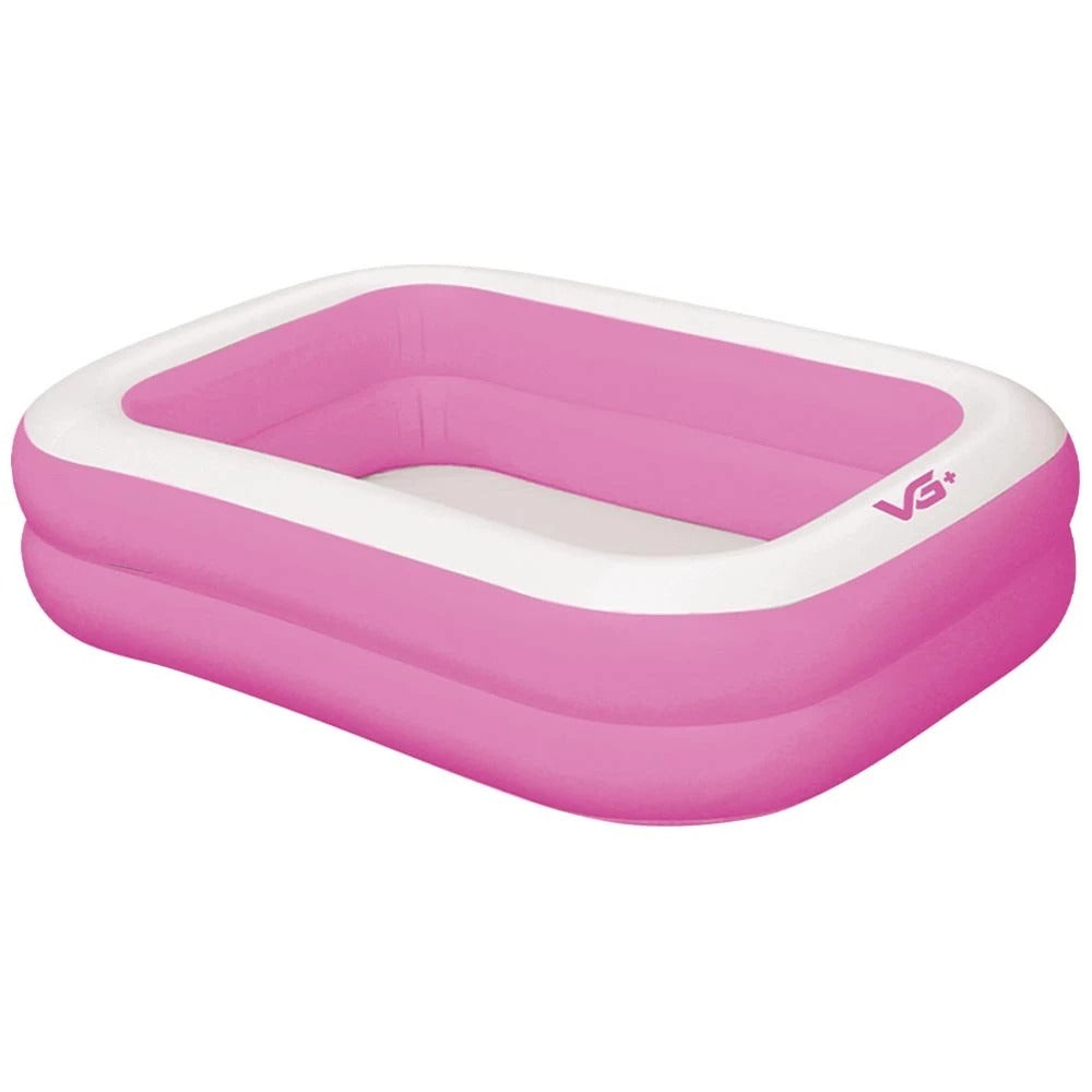 VG Plus Piscina Inflável Retangular Rosa 100 Litros Pvc Vg+