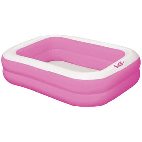 VG Plus Piscina Inflável Retangular Rosa 100 Litros Pvc Vg+