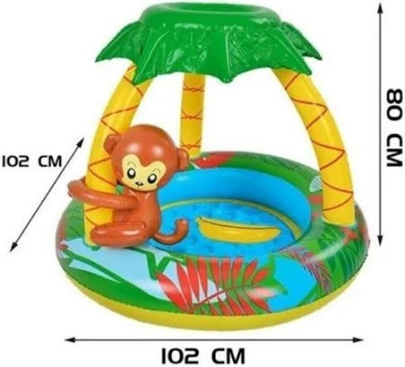Piscina Infantil inflável com cobertura Macaquinho
