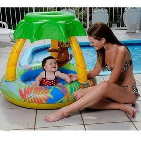 Piscina Infantil inflável com cobertura Macaquinho